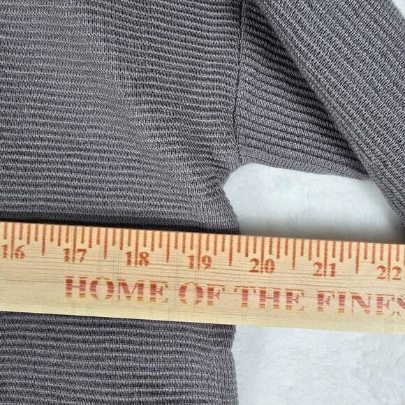 BTFBM Gray Mock Neck Ribbed Knit Top Women’s Small Long Sleeve Stretch Pullover - Picture 7 of 10